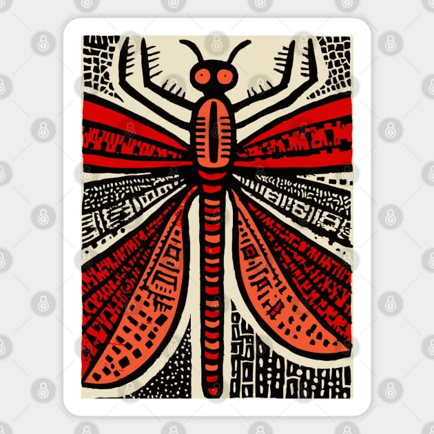 Pop Art Dragonfly | Intricate Insect Graphic Magnet by TuncGK